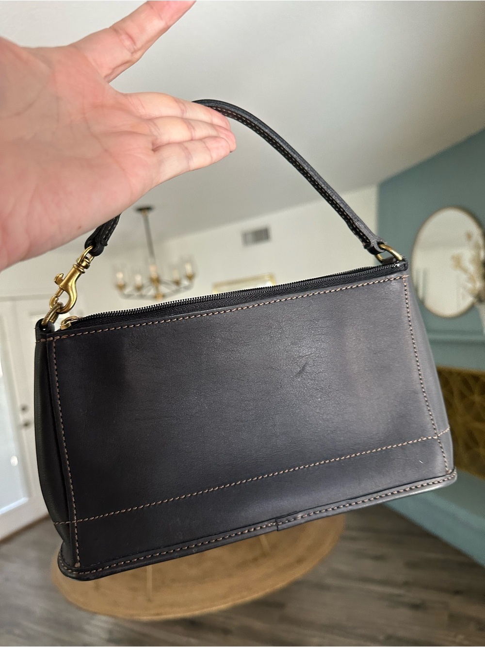 Coach Dark Brown Bleecker Demi Baguette 9311 with Gold Hardware - Picture 2 of 9